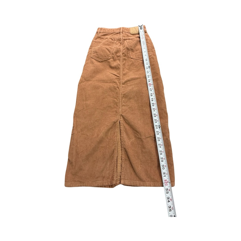 Cotton On Maxi Skirt Womens 2 Brown Corduroy High Waist Long Workwear - Picture 7 of 12